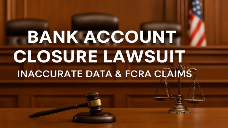 Read more about the article Bank Account Closure Lawsuit: Inaccurate Data & FCRA Claims